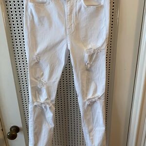 Hollister White Skinny Distressed Jeans